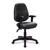 Nautilus Designs Java 200 Medium Back Twin Lever Vinyl Operator Office Chair With Height Adjustable Arms Black - BCF/P505/BKVADT DD